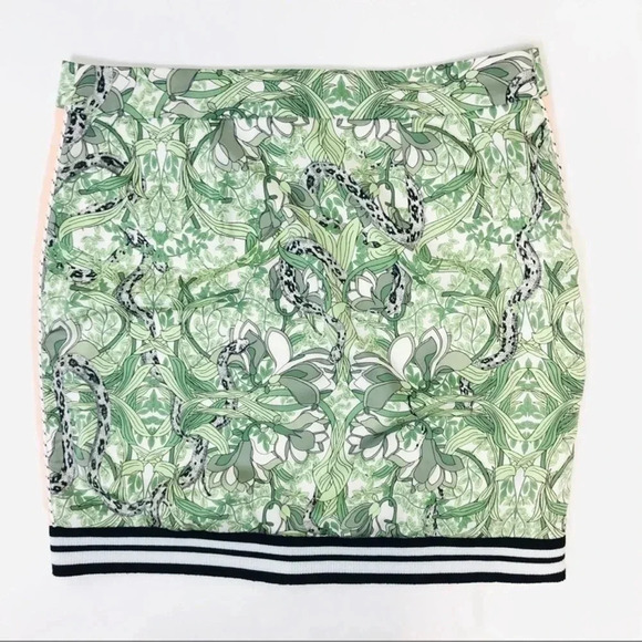 Guess Reese Snake & Vine Print Front Zipper Stripe Hem Pencil Skirt Size 2 XS - Picture 7 of 10